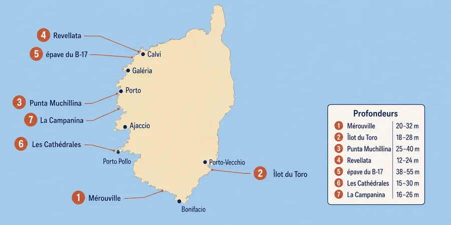 carte plongée Corse